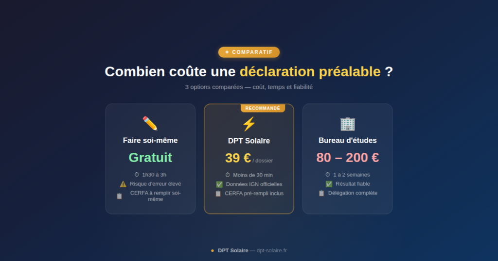 cout déclaration prealable de travaux